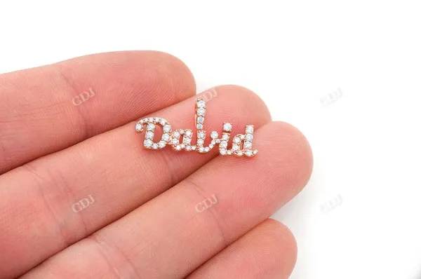 0.10CTW Custom Bold Script Diamond Letter Nameplate Pendant