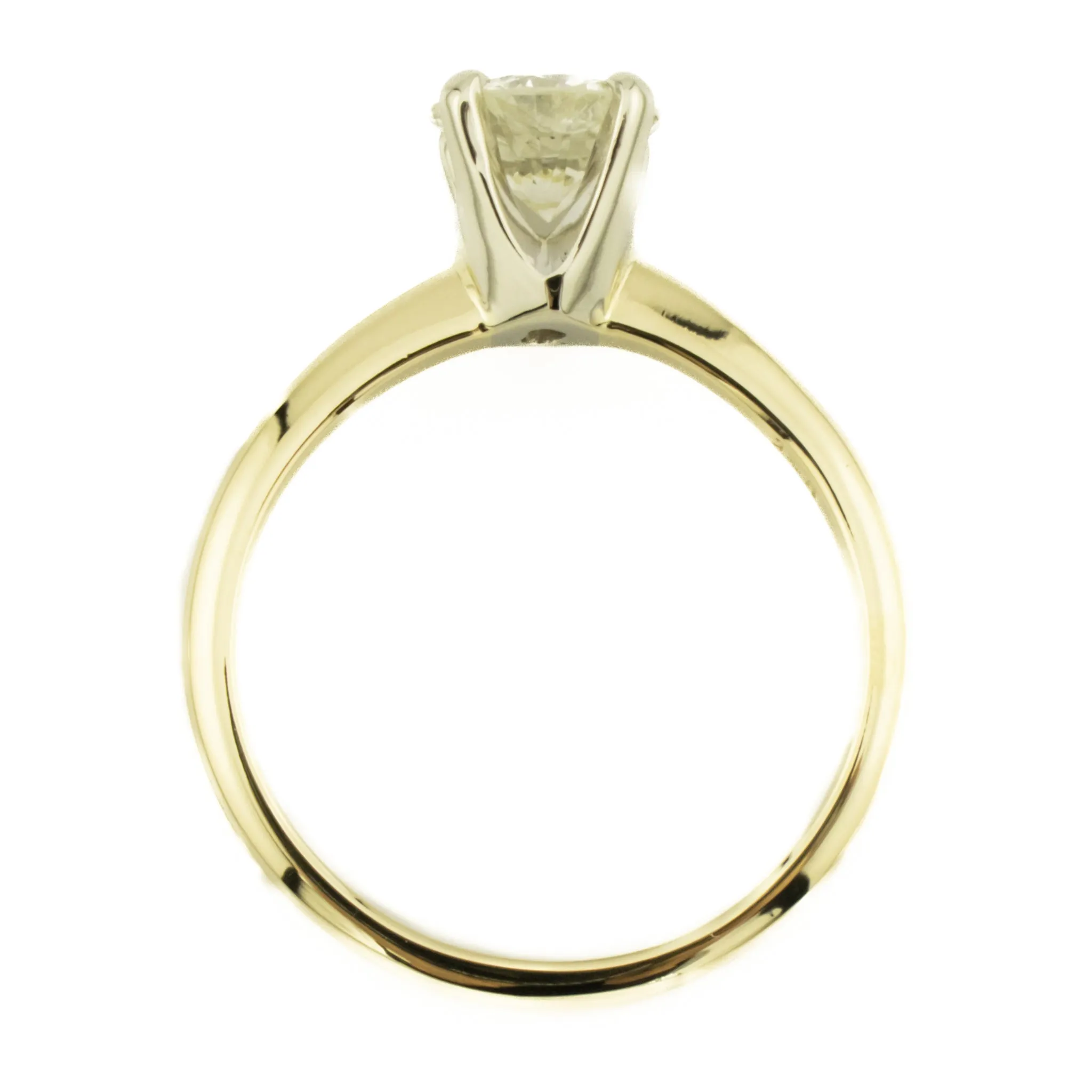 1.00ctw Round Brilliant Solitaire Diamond Engagement Ring in 14K Two-Tone Gold - Size 6.5