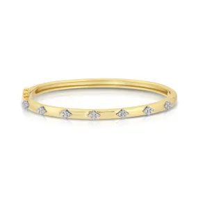 14K Gold Plated Sterling Silver Pave Findings Bracelet