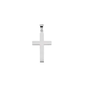 14K White 18 x 12 mm Cross Pendant