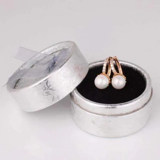 14K White Gold Plated Pearl Bead Solitaire Hoop Earrings For Woman