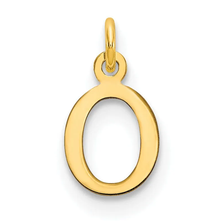 14k Yellow Gold Polished Finish Cut-Out Letter O Initial Design Charm Pendant