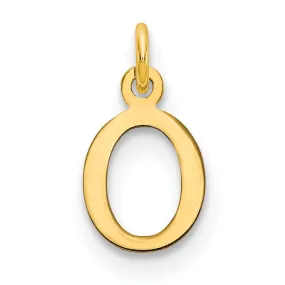 14k Yellow Gold Polished Finish Cut-Out Letter O Initial Design Charm Pendant