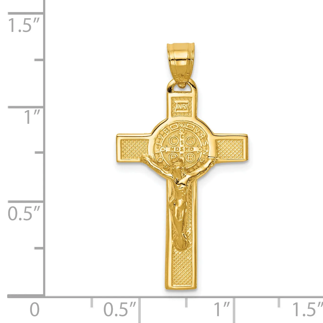 14k Yellow Gold San Benito Crucifix Pendant