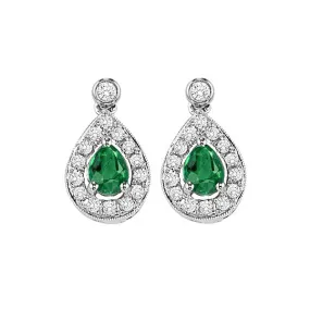 14KT White Gold & Diamond Classic Book Color Ensembles Fashion Earrings    - 1/6 ctw