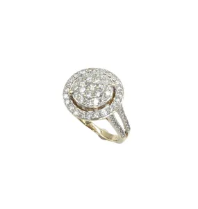 1.5 Carat Diamond Cluster Ring with Diamond Halo