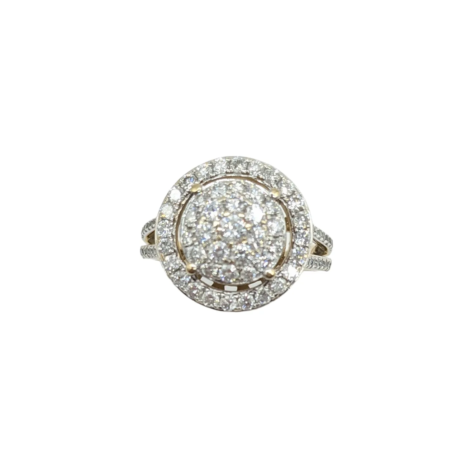 1.5 Carat Diamond Cluster Ring with Diamond Halo