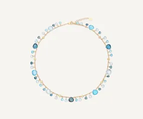 18K Yellow Gold Mixed Topaz Single-Strand Necklace