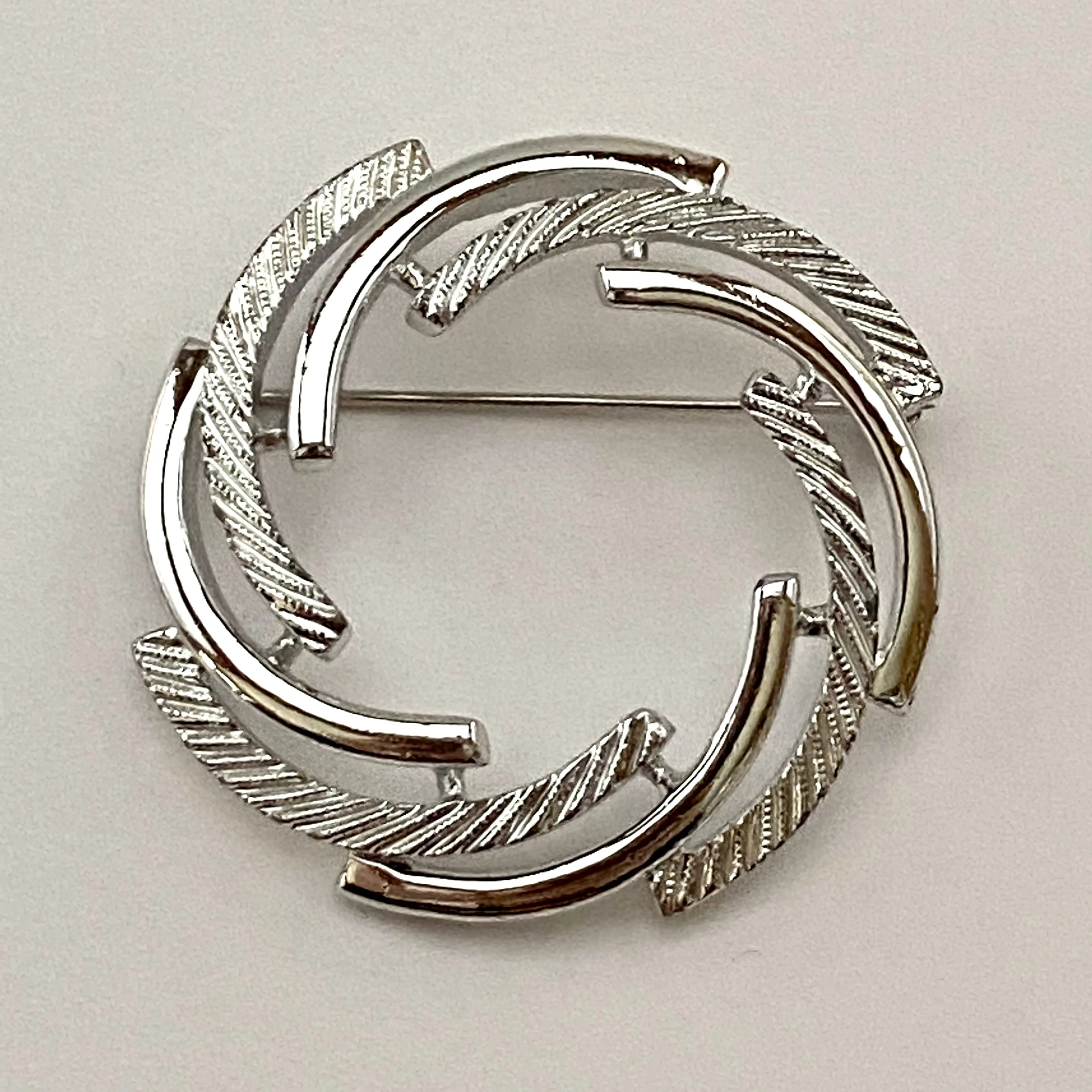 1972 Sarah Coventry Silvery Swirl Brooch