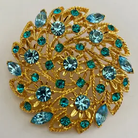 1990s MJENT Rhinestone Brooch