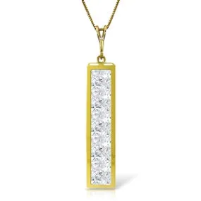 2.25 Carat 14K Solid Yellow Gold Rhapsody White Topaz Necklace