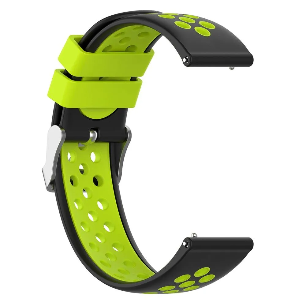 22mm Universal dual color silicone watch strap - Black / Green