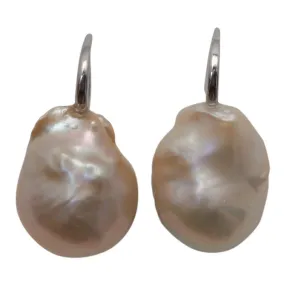 306-02-S | WILD PEARL DROP EARRING (PINK ON SILVER)