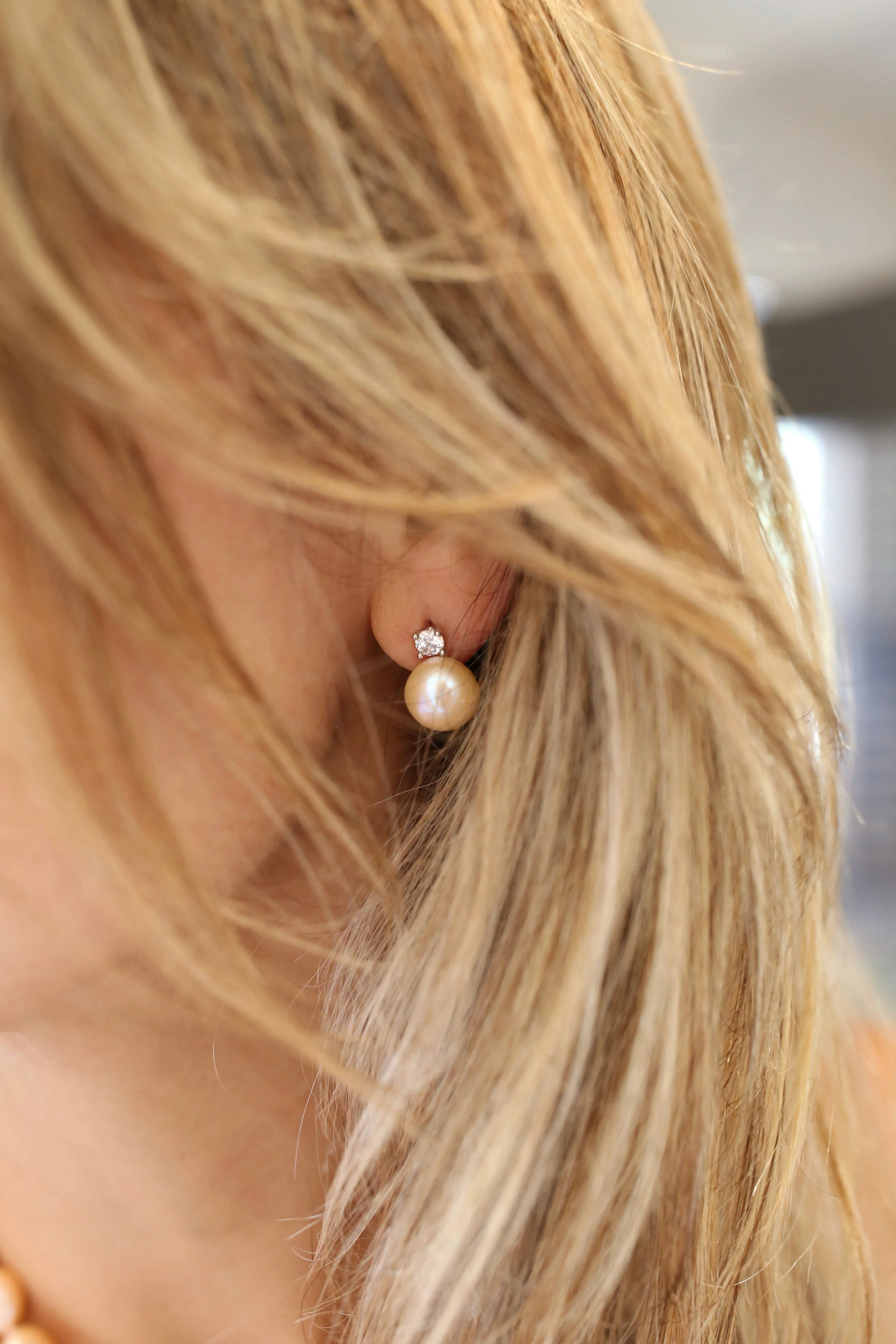 316-02-S | COCO EARRING 11MM (PINK ON SILVER)