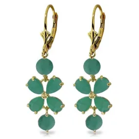 5.32 Carat 14K Solid Yellow Gold Chandelier Earrings Natural Emerald