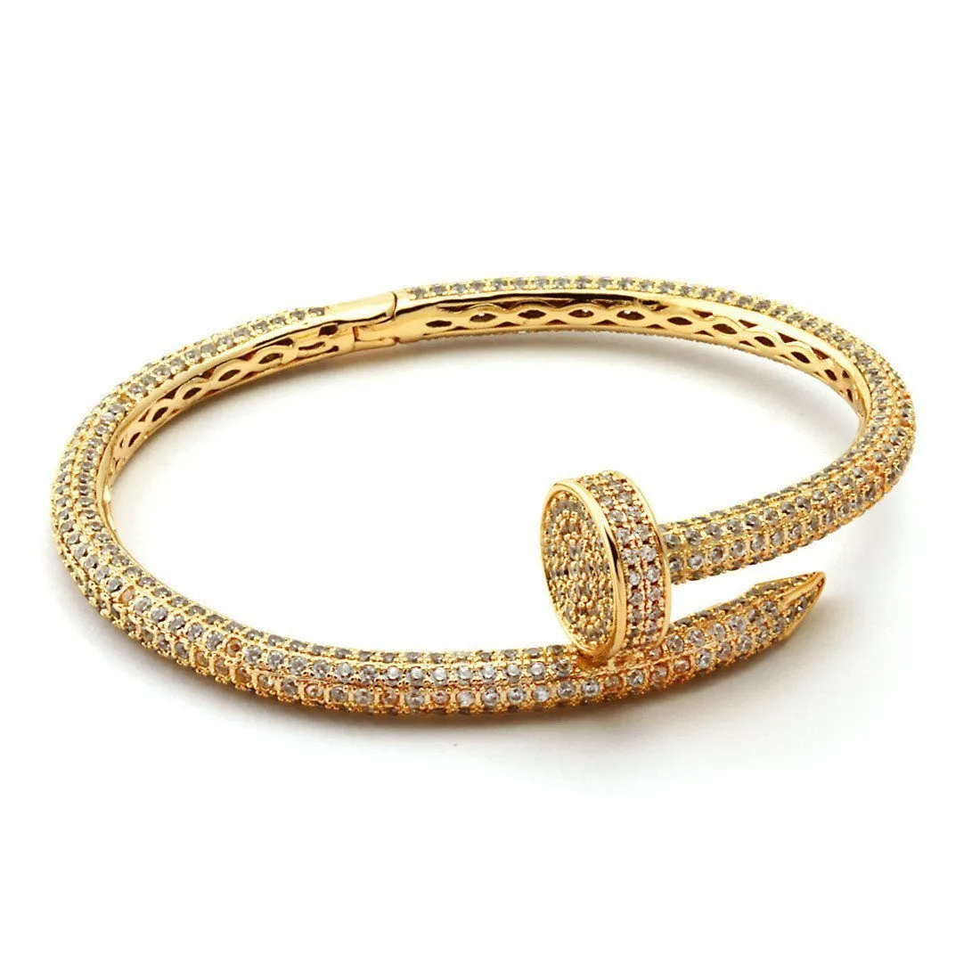 5mm Iced Studded Nail Bangle Bracelet