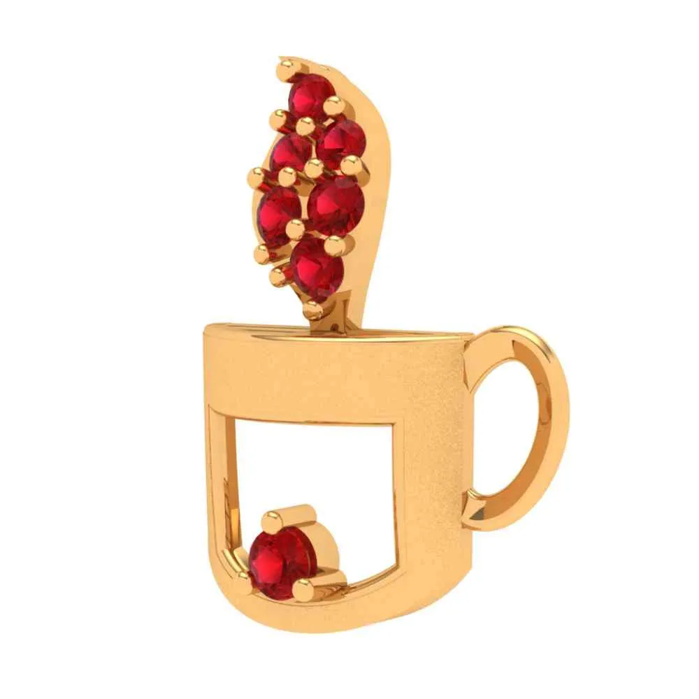 Alice Tea Cup 18k Gold Pendant