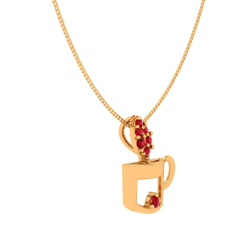 Alice Tea Cup 18k Gold Pendant