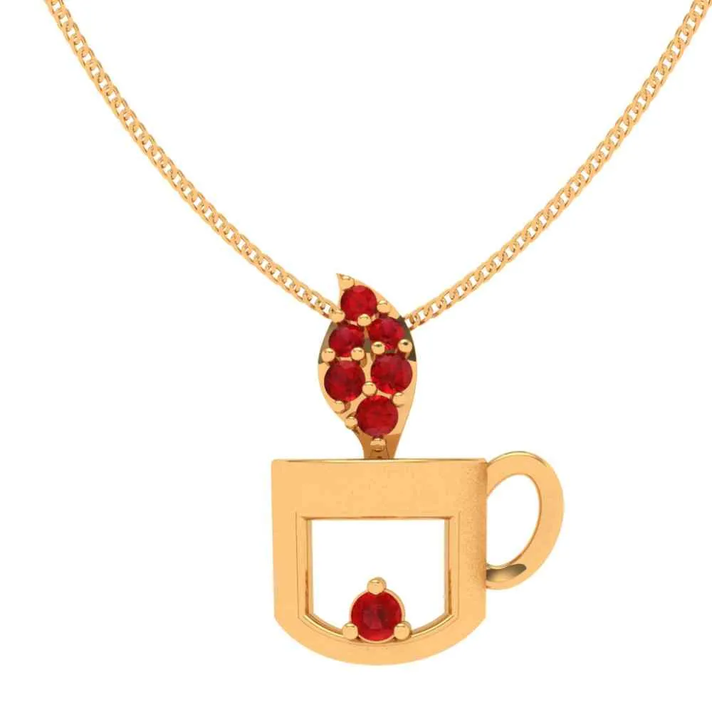 Alice Tea Cup 18k Gold Pendant