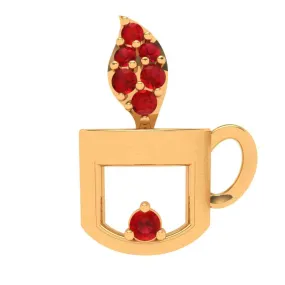 Alice Tea Cup 18k Gold Pendant