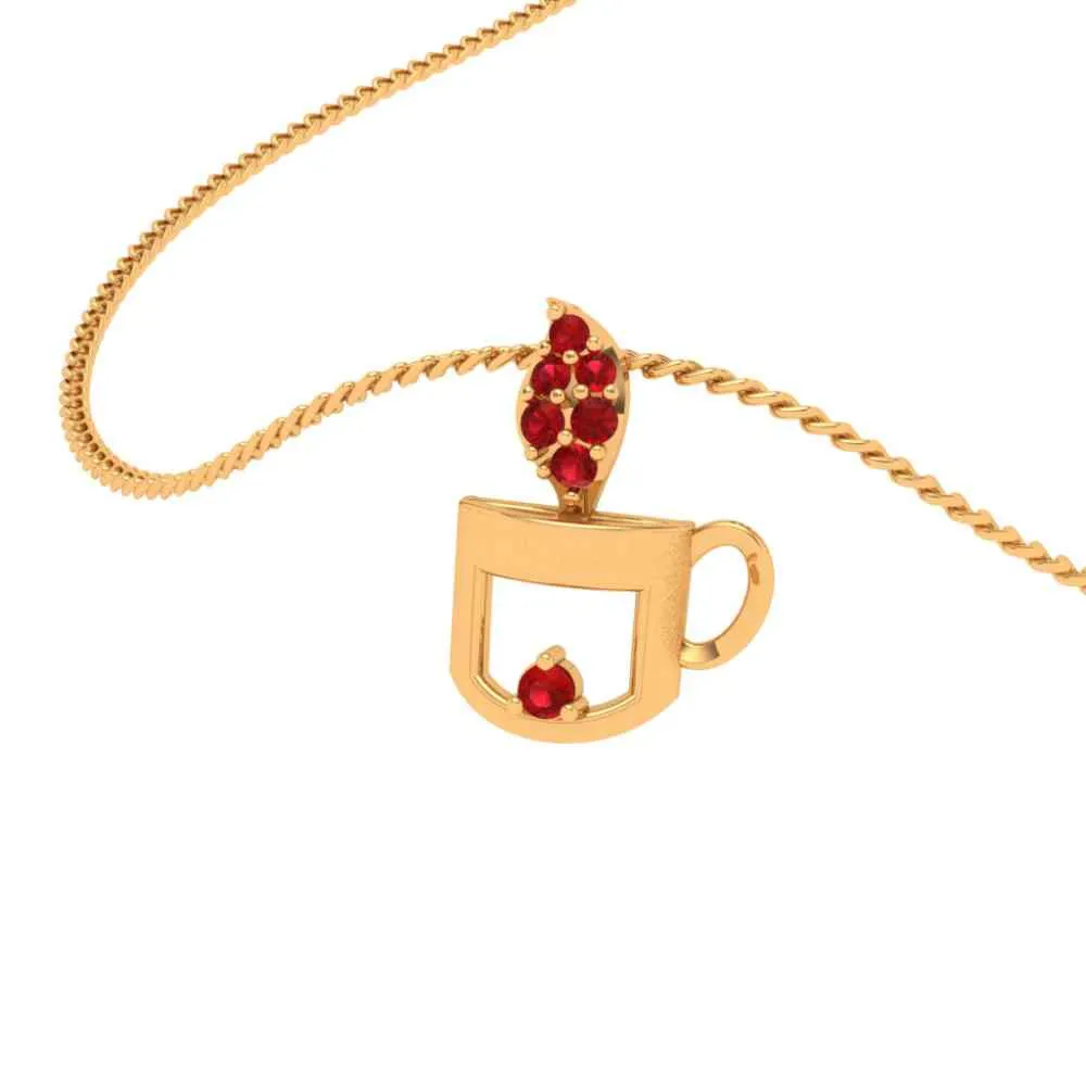 Alice Tea Cup 18k Gold Pendant