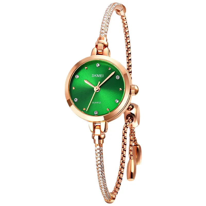 All-Match Women's Quartz Watch Small Green Watch Rose Gold Trendy Watch