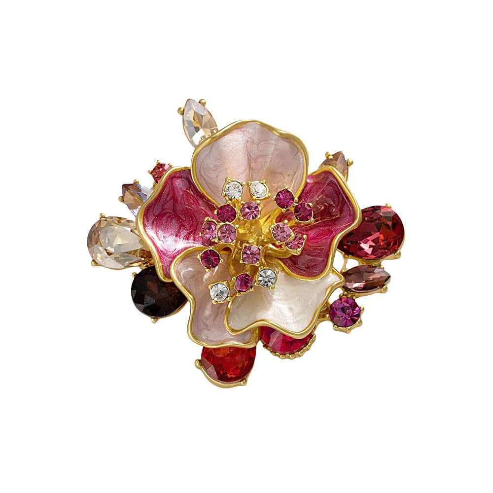 Alloy Crystal Peony 3D Enamel Corsage