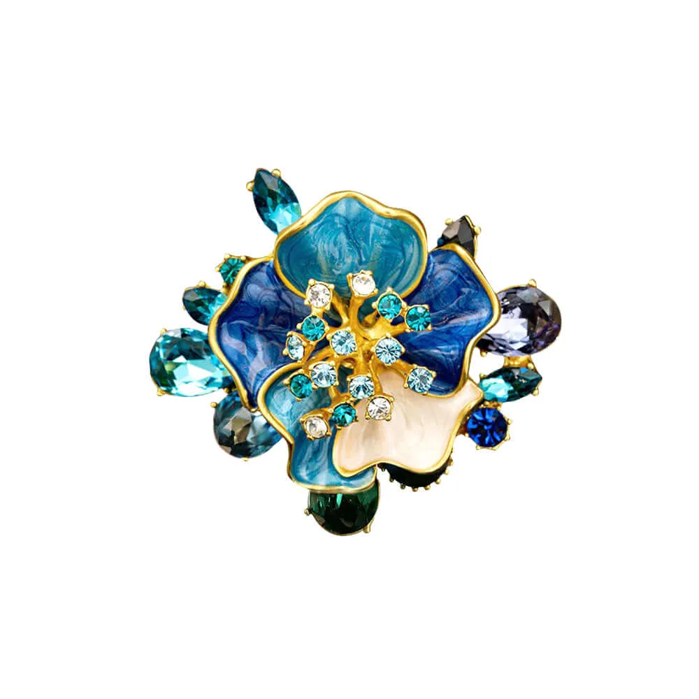 Alloy Crystal Peony 3D Enamel Corsage