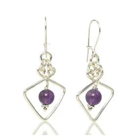 Amethyst Earrings with Sterling Silver Kidney Ear Wires