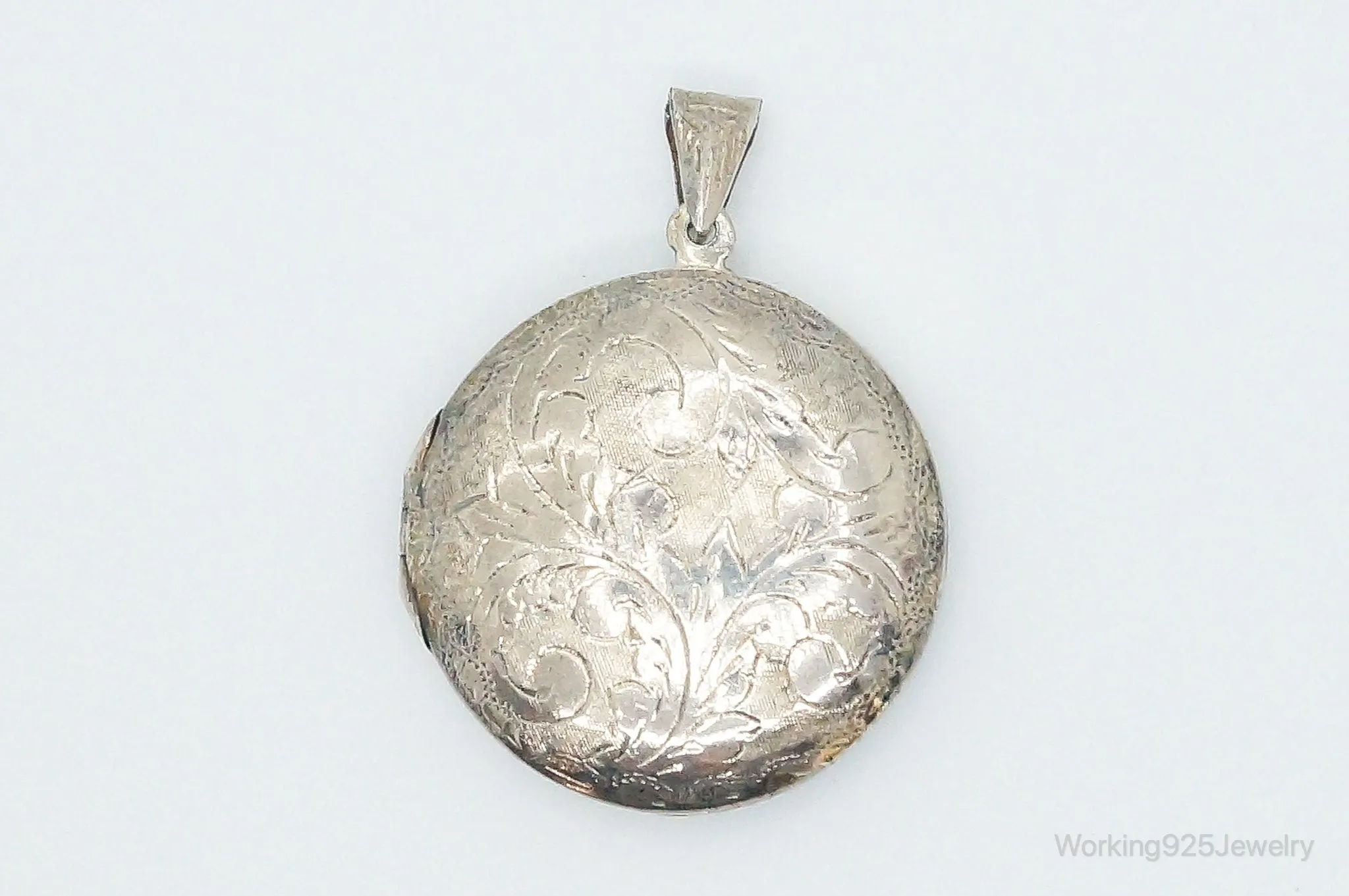 Antique Sterling Silver Secret Picture Locket Necklace Pendant