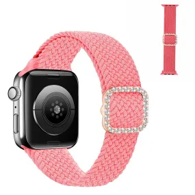 Apple Watch 40mm nylon watch strap in rhinestone buckle - Pink