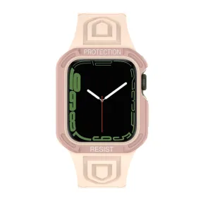 Apple Watch (41mm) color contrast watch strap    protective case - Pink / Rose Gold