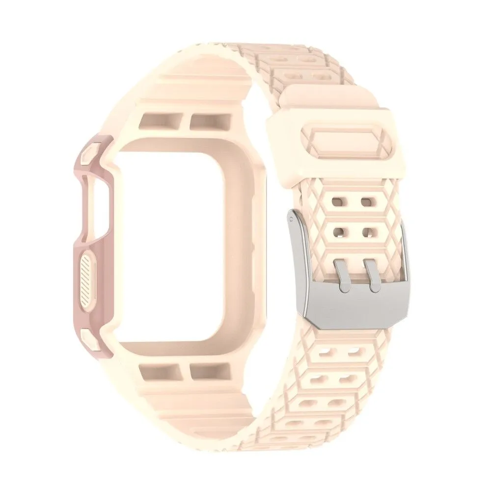 Apple Watch (41mm) color contrast watch strap    protective case - Pink / Rose Gold