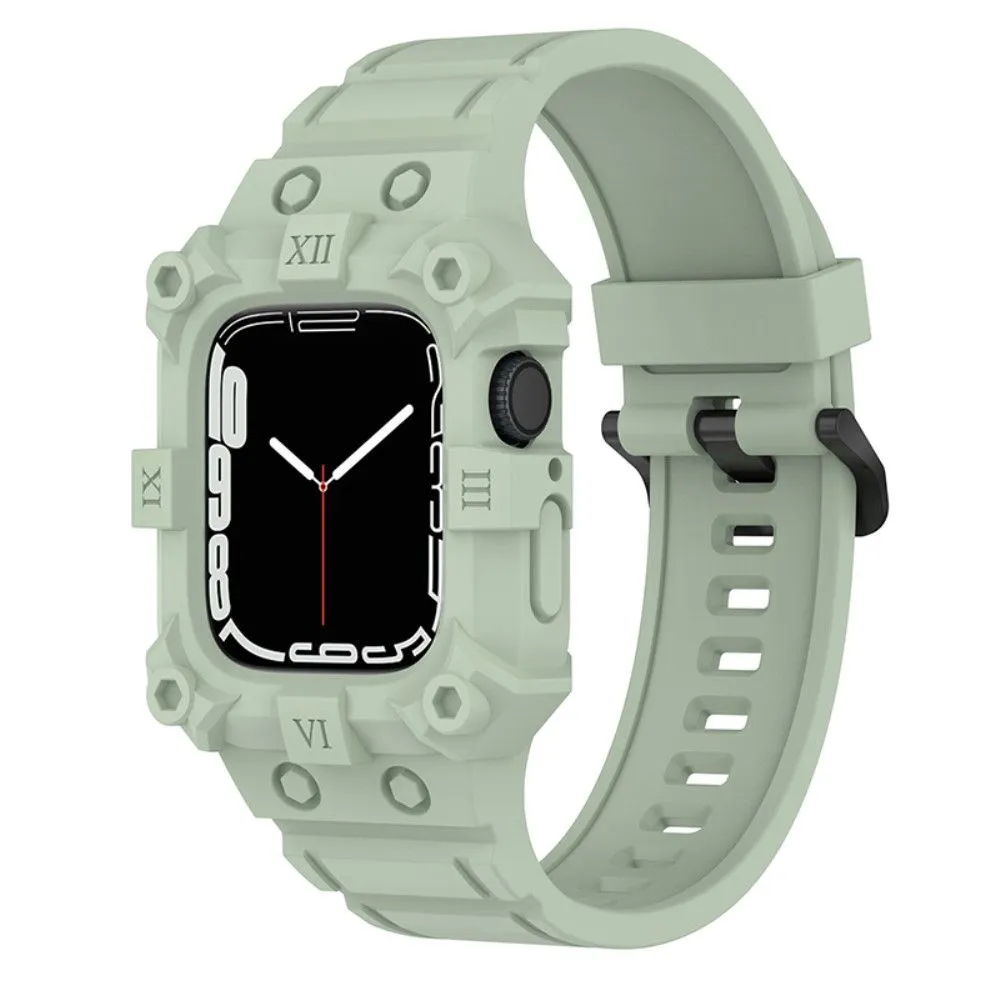 Apple Watch (41mm) cool silicone watch strap with cover - Light Green