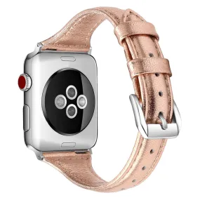 Apple Watch (45mm) B6 genuine leather watch strap - Rose Gold / Size: L