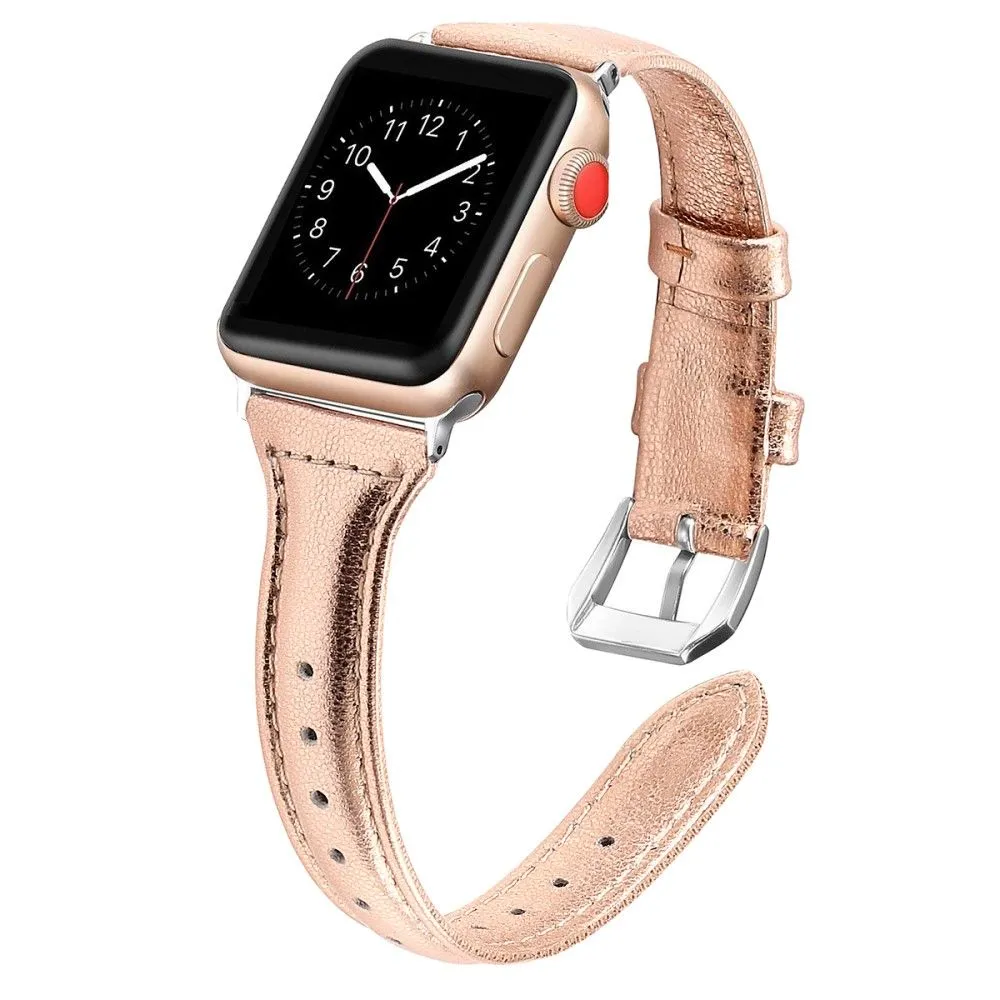 Apple Watch (45mm) B6 genuine leather watch strap - Rose Gold / Size: L