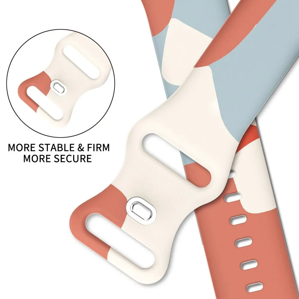 Apple Watch (45mm) morandi silicone watch strap - Morandi Orange / White / Green