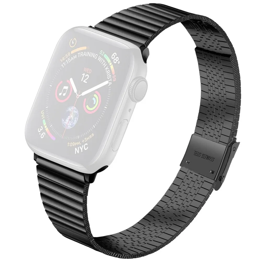 Apple Watch (45mm) stainless steel double buckle watch strap - Black