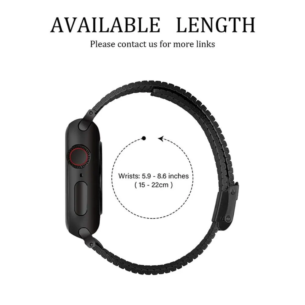 Apple Watch (45mm) stainless steel double buckle watch strap - Black