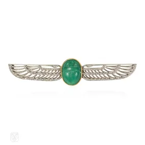 Art Deco Egyptian Revival scarab brooch, Cartier