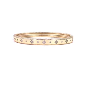 Ashley Gold Stainless Steel Gold Plated Inlay CZ Bangle Bracelet