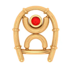 Auspicious 14k Gold Red Gem Pendant For Women  From Pc Chandra Online Exclusive