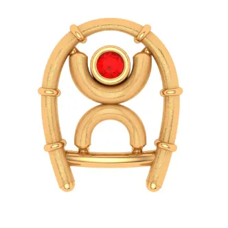 Auspicious 14k Gold Red Gem Pendant For Women  From Pc Chandra Online Exclusive