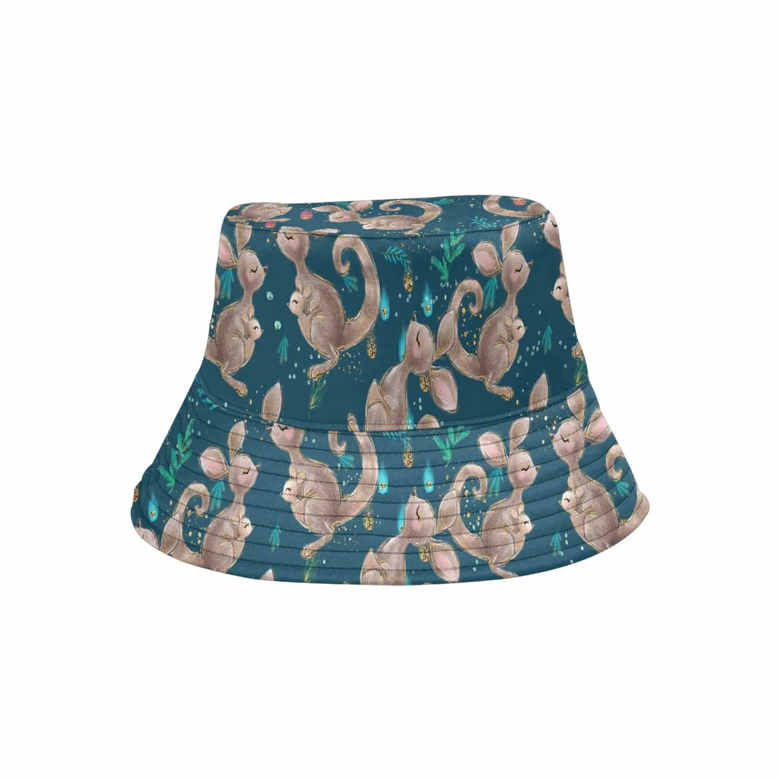 Australian Kangaroos Blue  Unisex Summer Single-Layer Bucket Hat