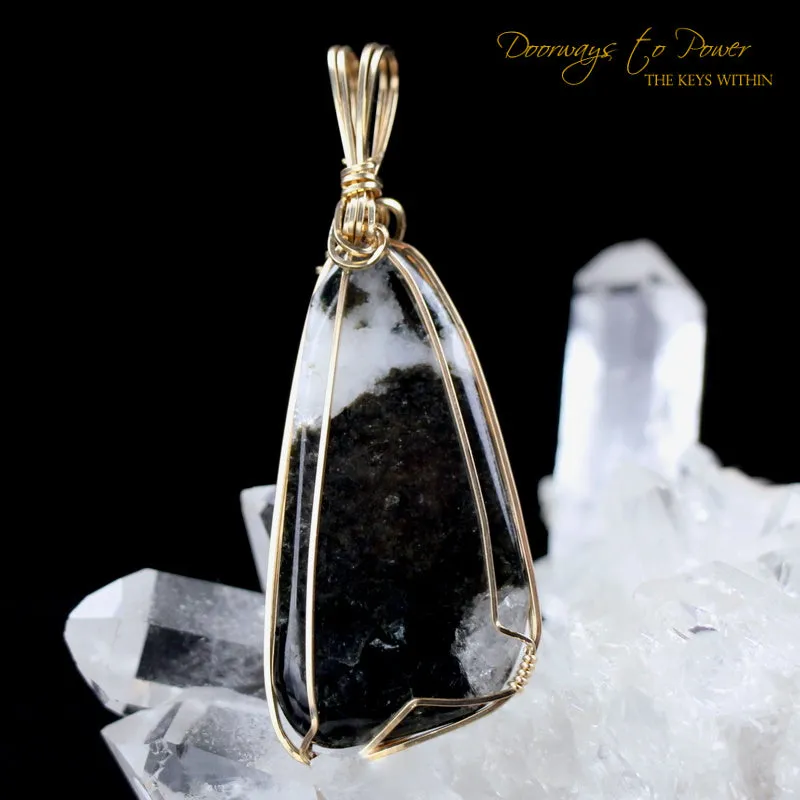 Azozeo Phenacite Crystal Pendant in 14k Gold 'Ultra Rare' RESERVED!