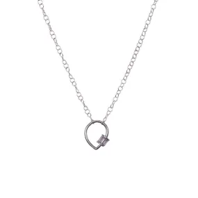 Baguette Quartz Carabiner Necklace