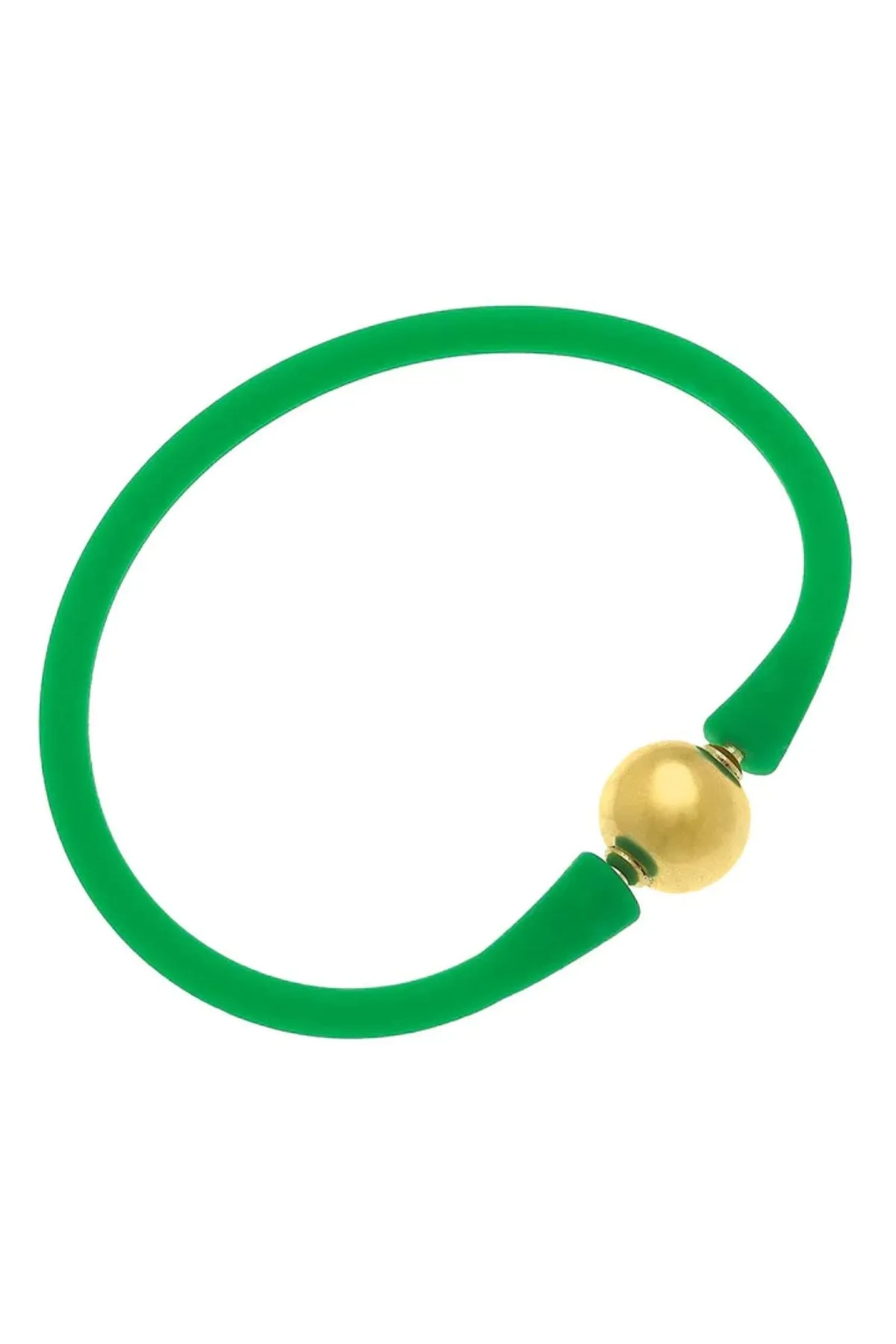 Bali 24K Gold Plated Ball Bead Silicone Bracelet