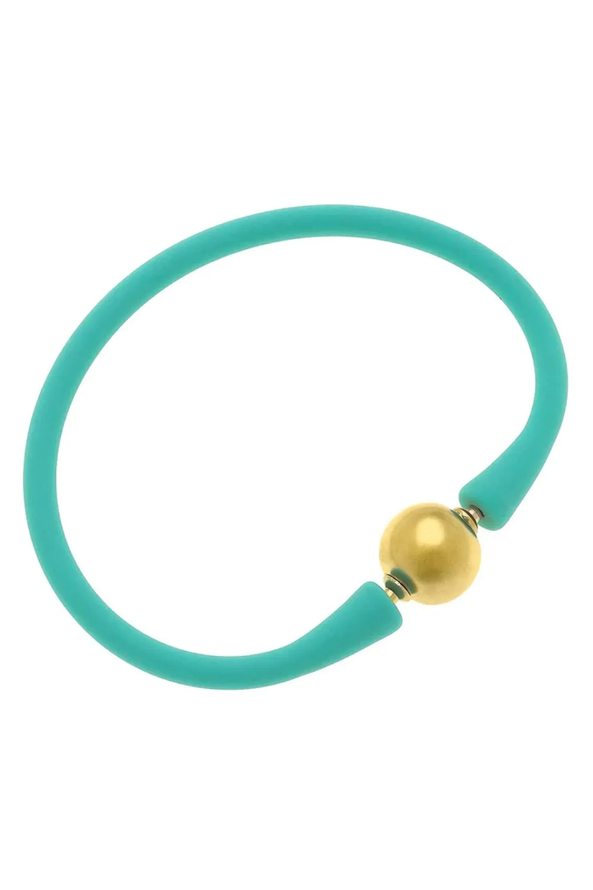 Bali 24K Gold Plated Ball Bead Silicone Bracelet