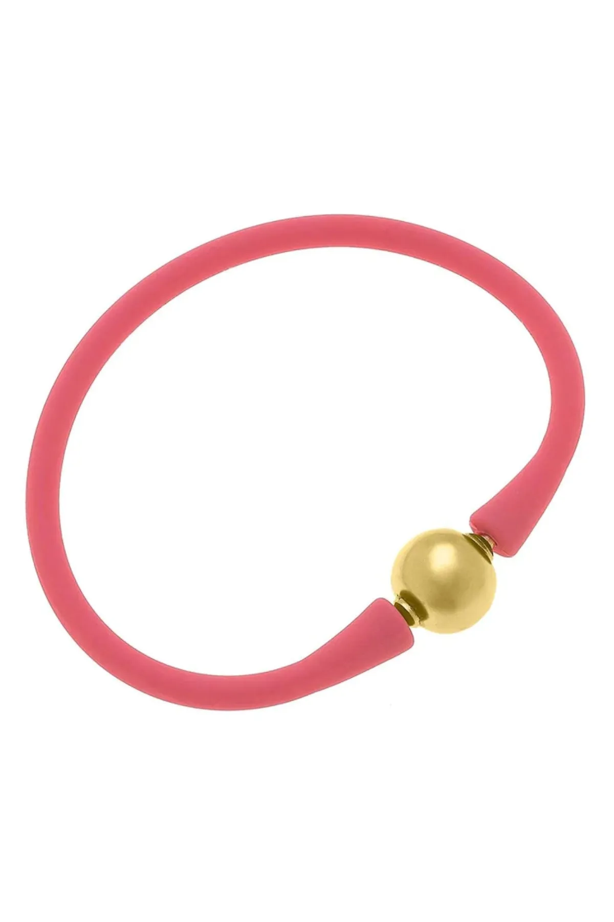 Bali 24K Gold Plated Ball Bead Silicone Bracelet