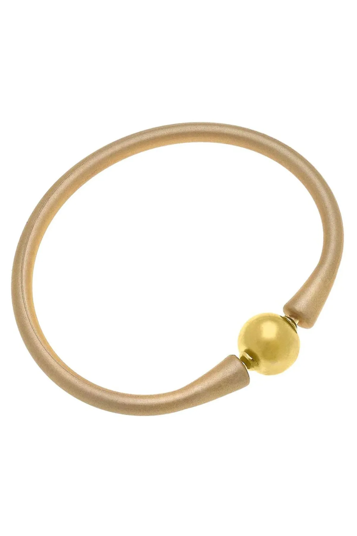 Bali 24K Gold Plated Ball Bead Silicone Bracelet